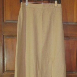 Long Tan Wool Skirt Waist 28